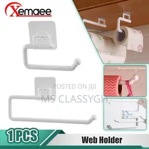 Kitchen Shelf Toilet Paper Roll Holder Towel Hanging Cabinet