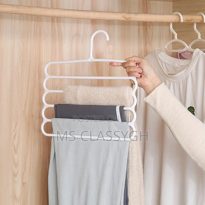 Multifunctional 5 Layers Pants Storage Rack Hanger Space Sav