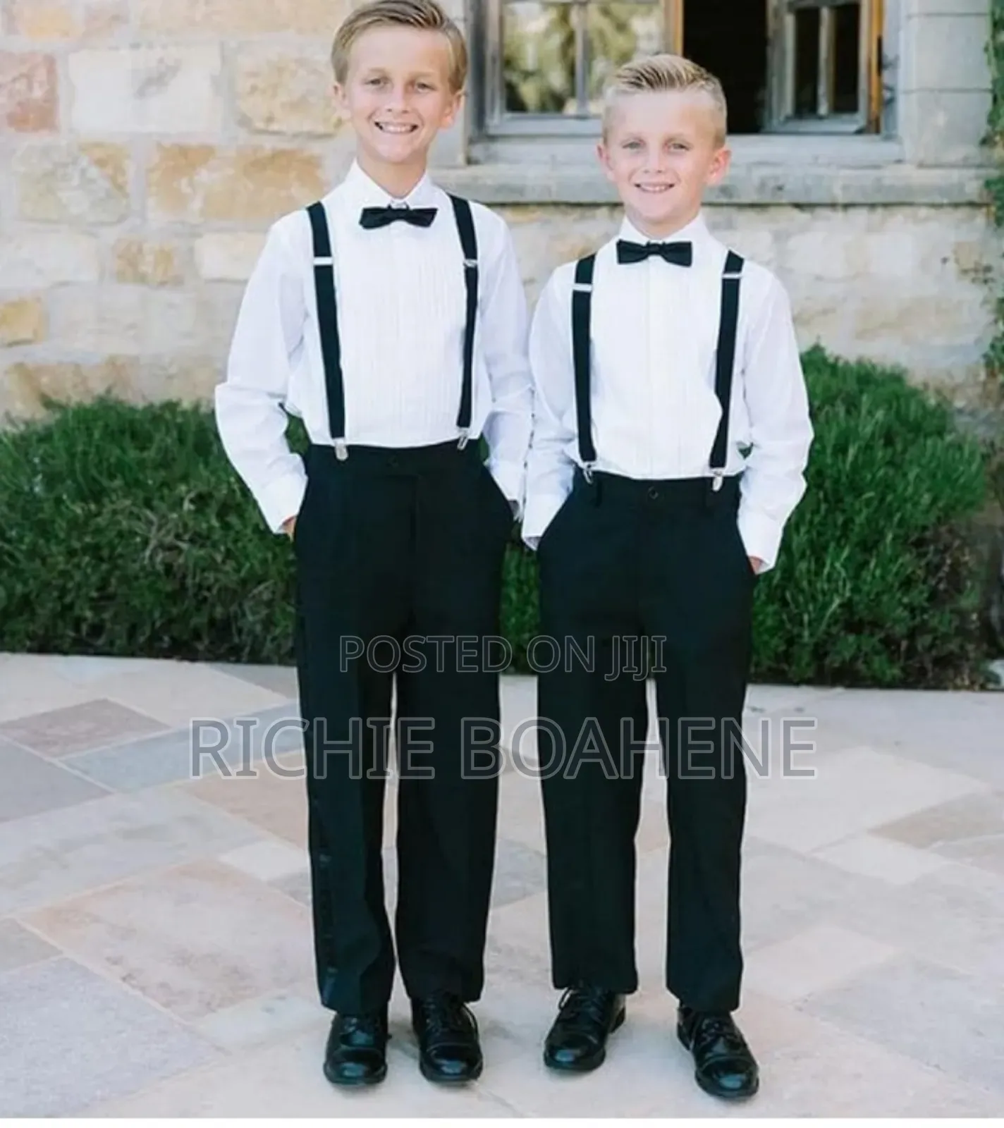 Kids Suspenders With Bow Tie