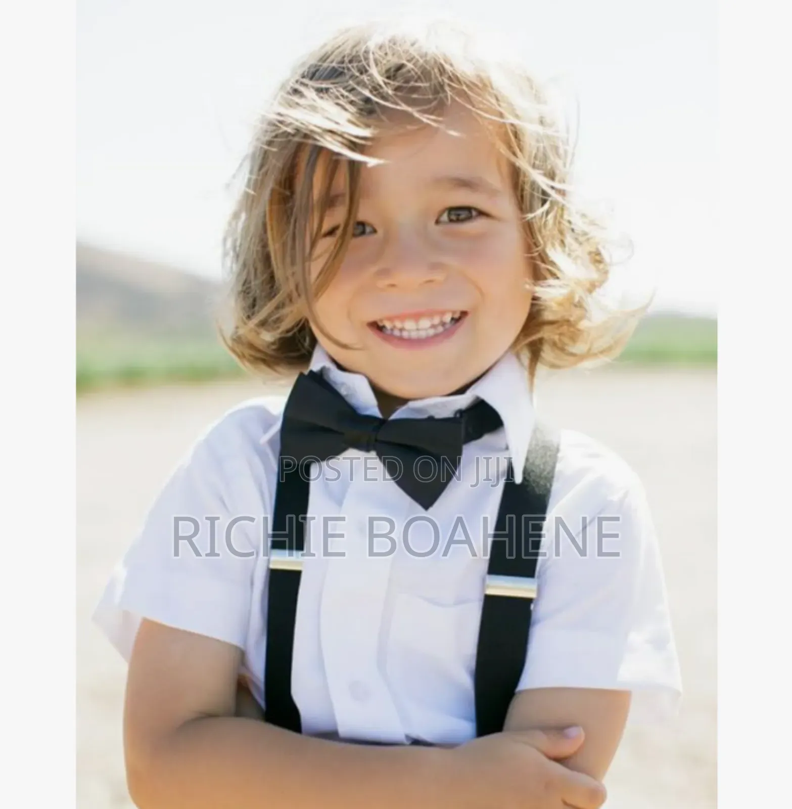 Kids Suspenders With Bow Tie