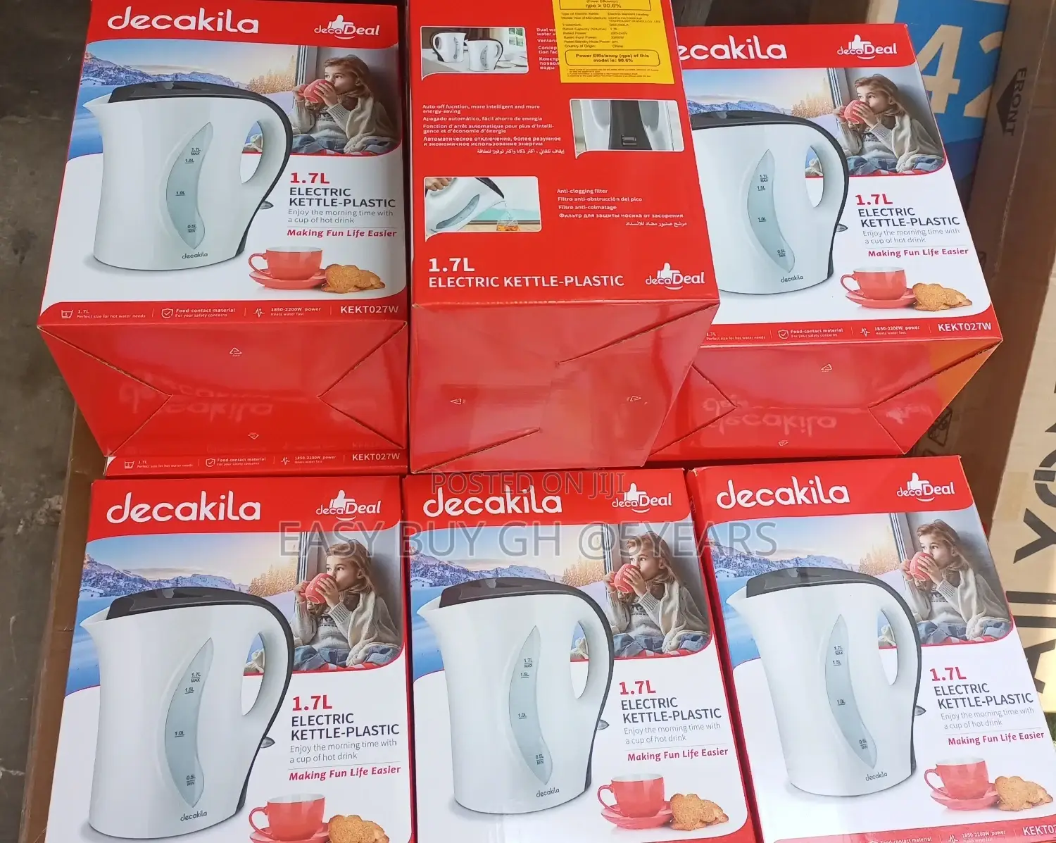 Decakila Plastic White Electric Kettle Boils Water Faster.