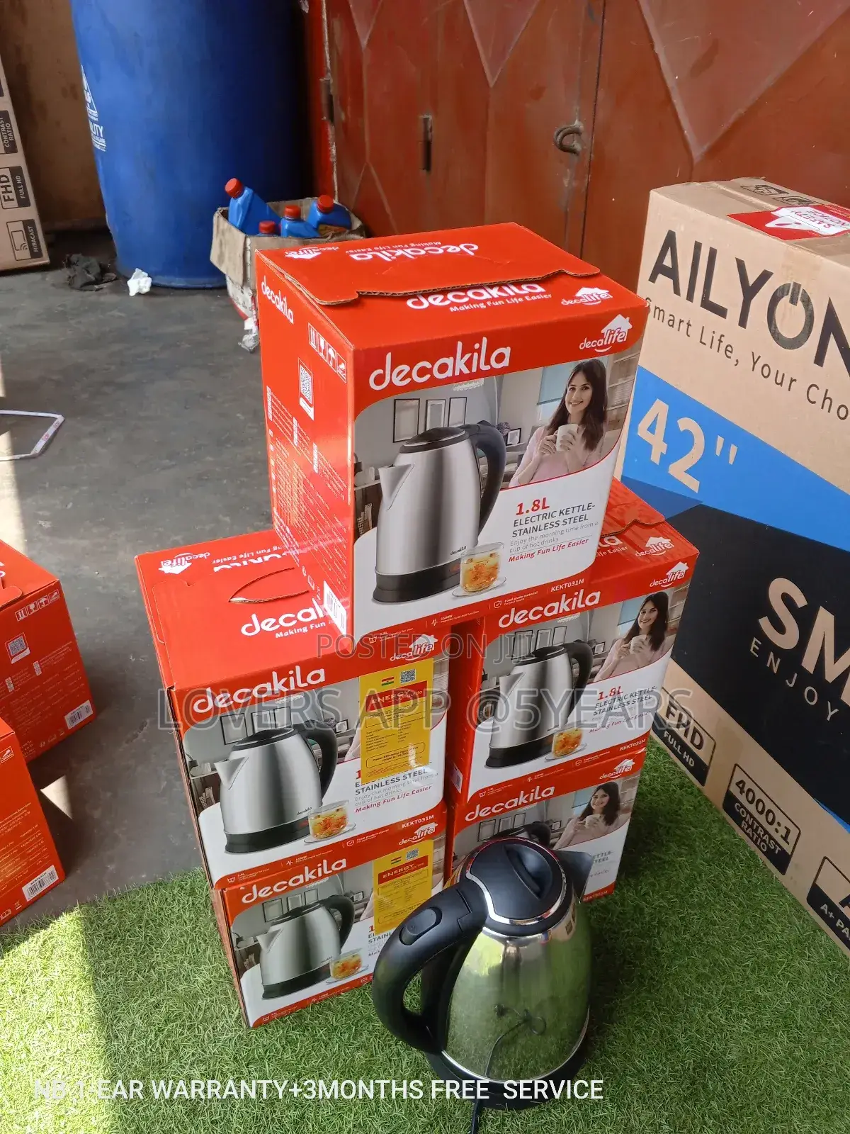 1.8L Decakila Electric Kettle- Stainless Steel 1500W