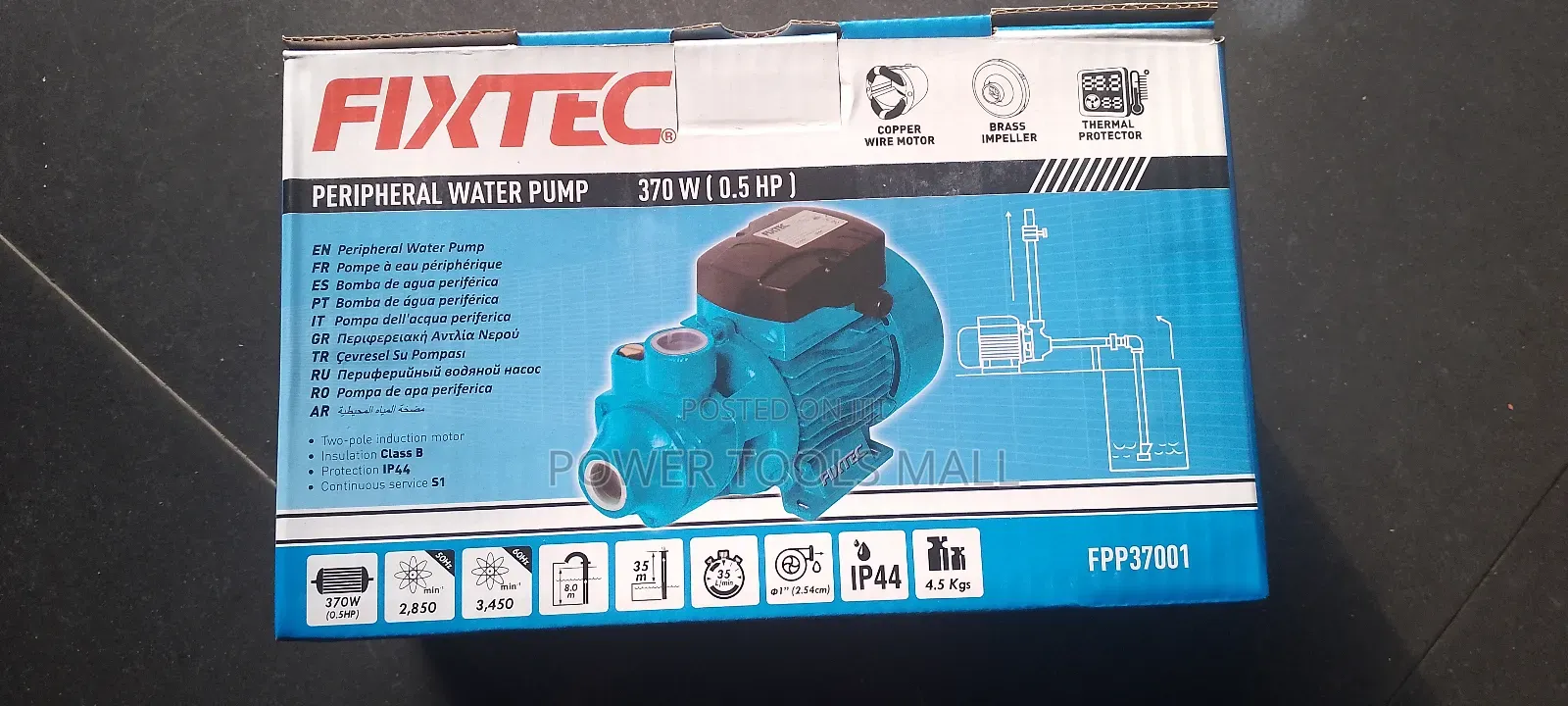 Fixtec 0.5HP Peripheral Pump 370W