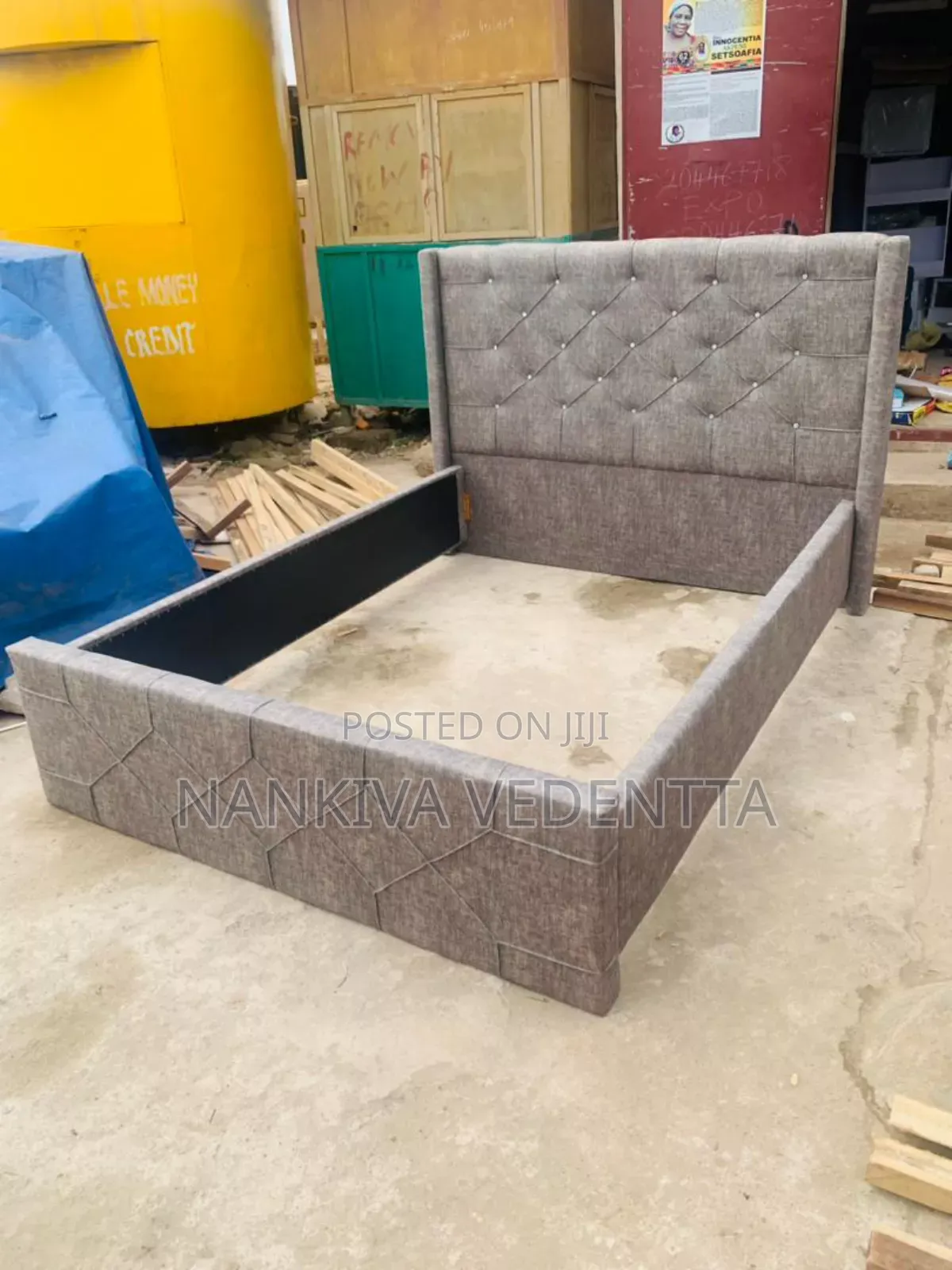 Fabric Double Bed Frame