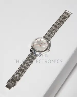 Silvertone Metal Watch With Glitz Face