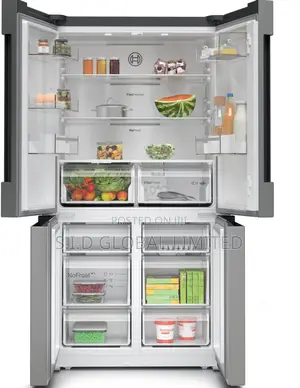 Gleaming MIDEA-424LTR-4-DOOR-FRENCH-DOOR-REFRIGERATOR