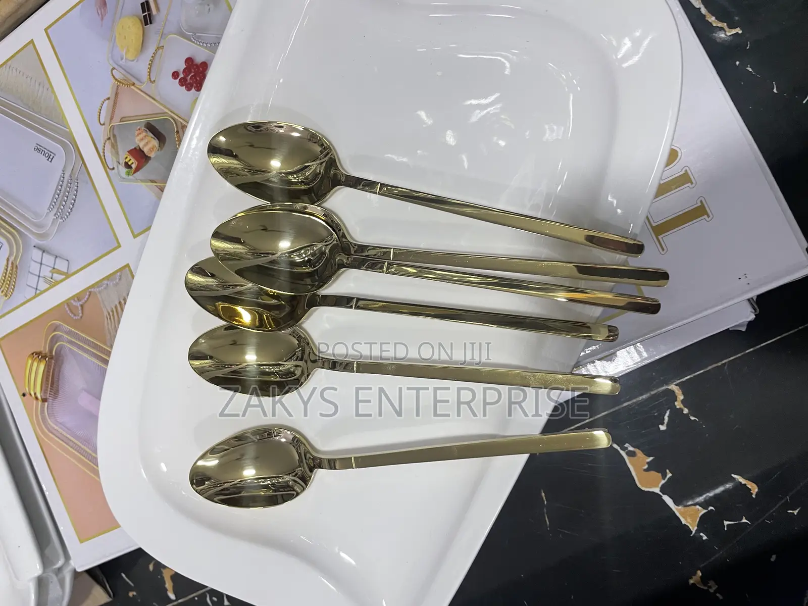 Stainless Steel Gold Spoons 6pcs
