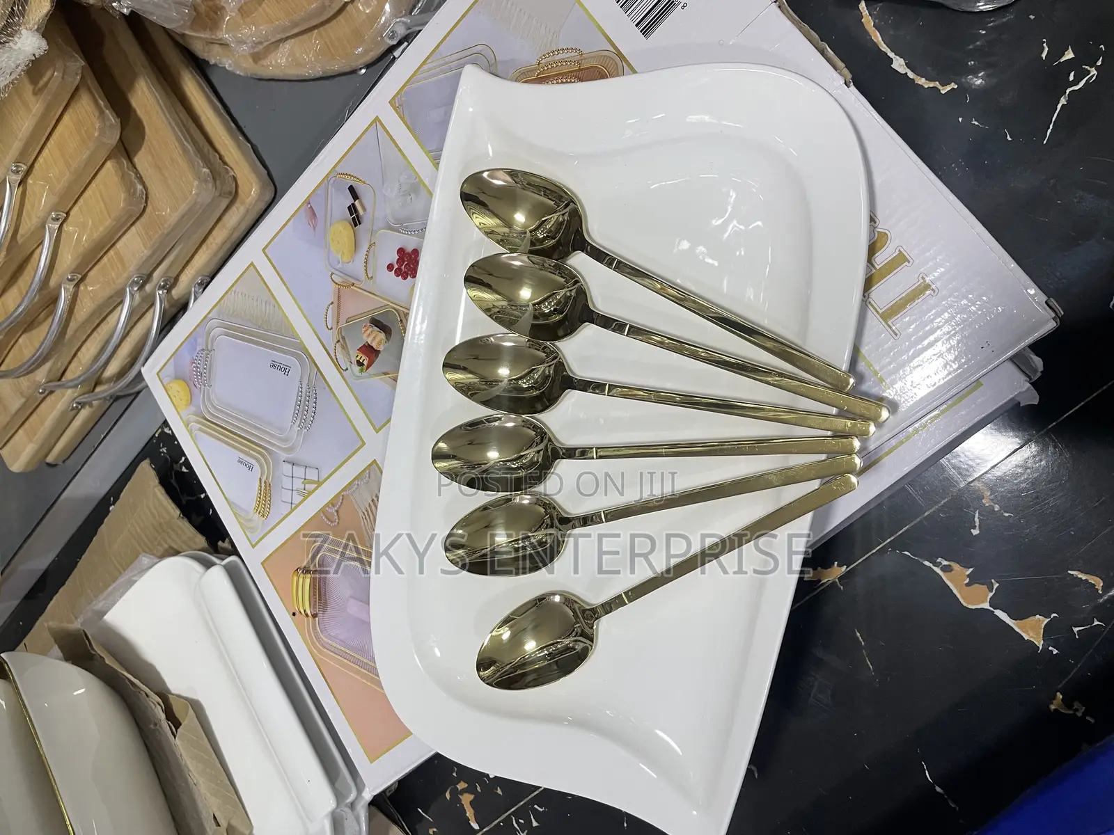 Stainless Steel Gold Spoons 6pcs