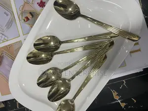 Stainless Steel Golden Spoons 6pcs