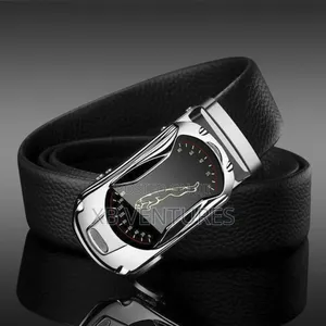 2 PCS Men's Belt Sports Car Leopard Style - Gold + Silver