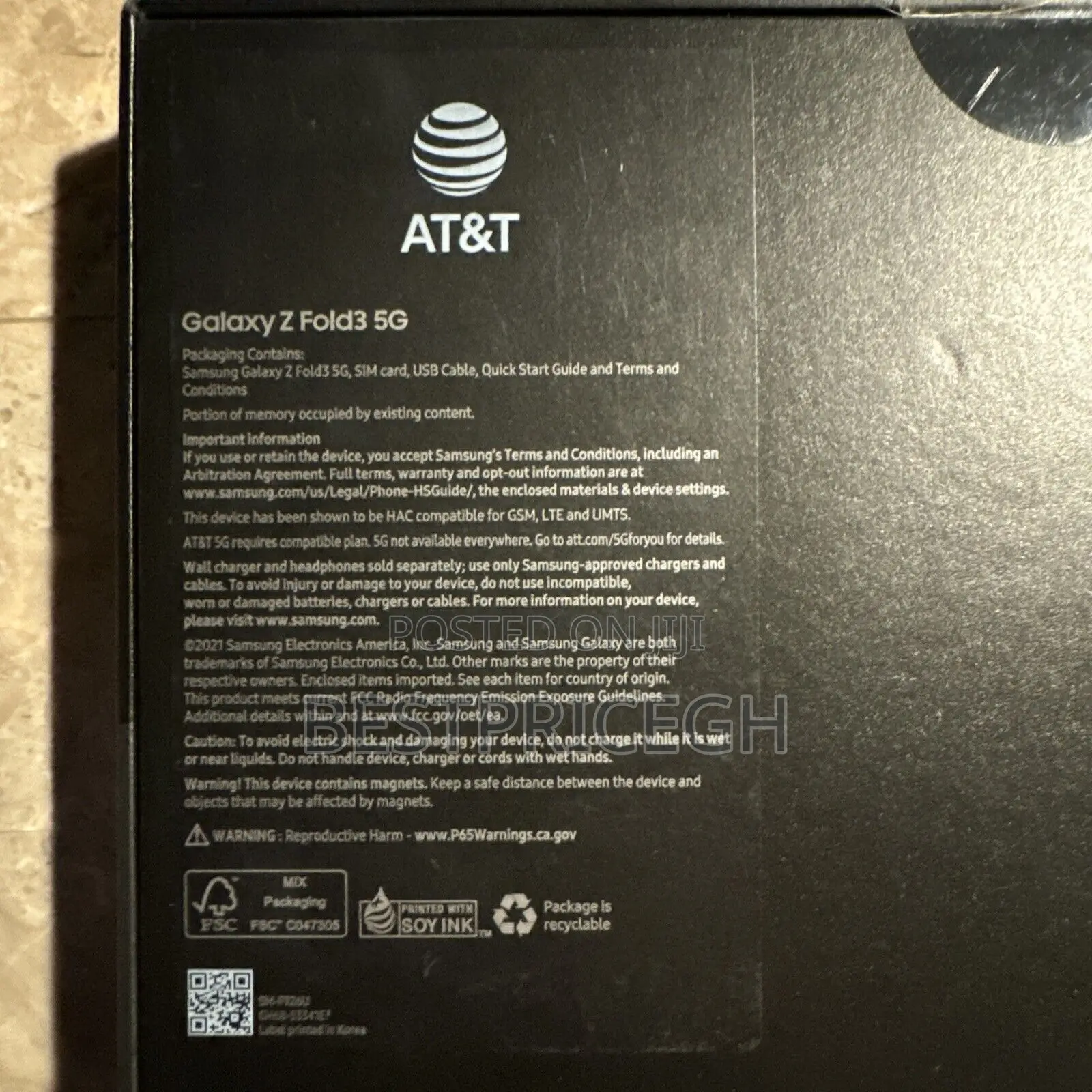 New Samsung Galaxy Z Fold 3 256 GB Black
