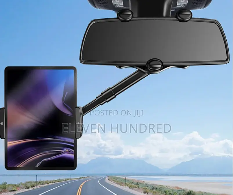 Tablet Holder on Car Rearview Mirror