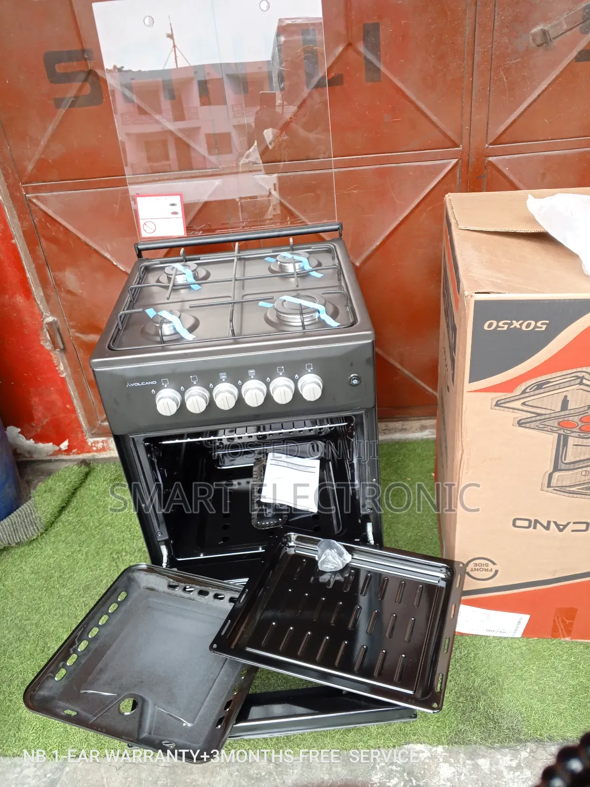 Blooming Easy Clean Gas Cooker 4 Burner 50×50 Volcano
