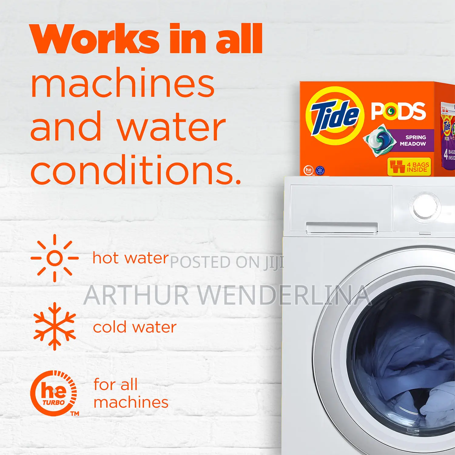 Tide Pods Laundry Detergent Pacs, Spring Meadow, 156 Count