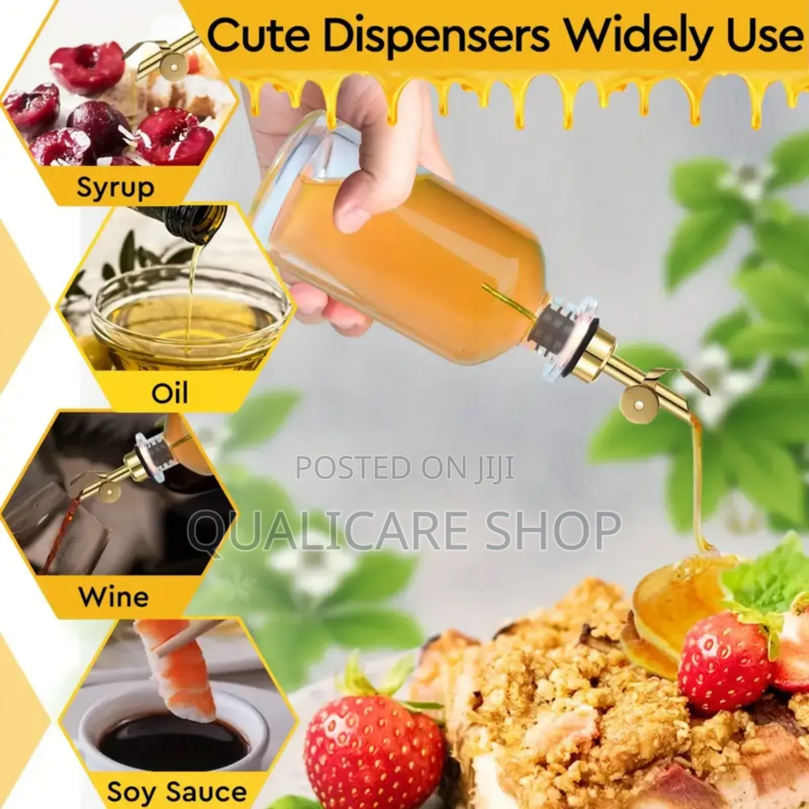 2pcs Glass Dispenser Bottles+Funnel+Label Set