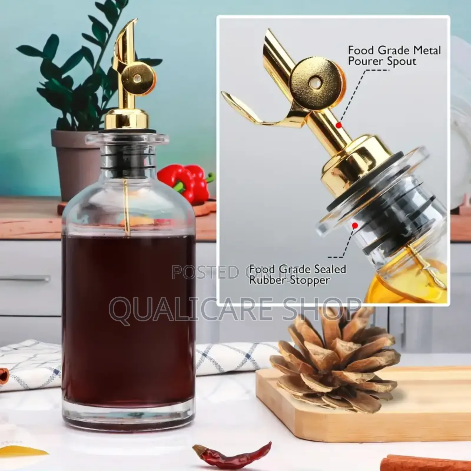 2pcs Glass Dispenser Bottles+Funnel+Label Set