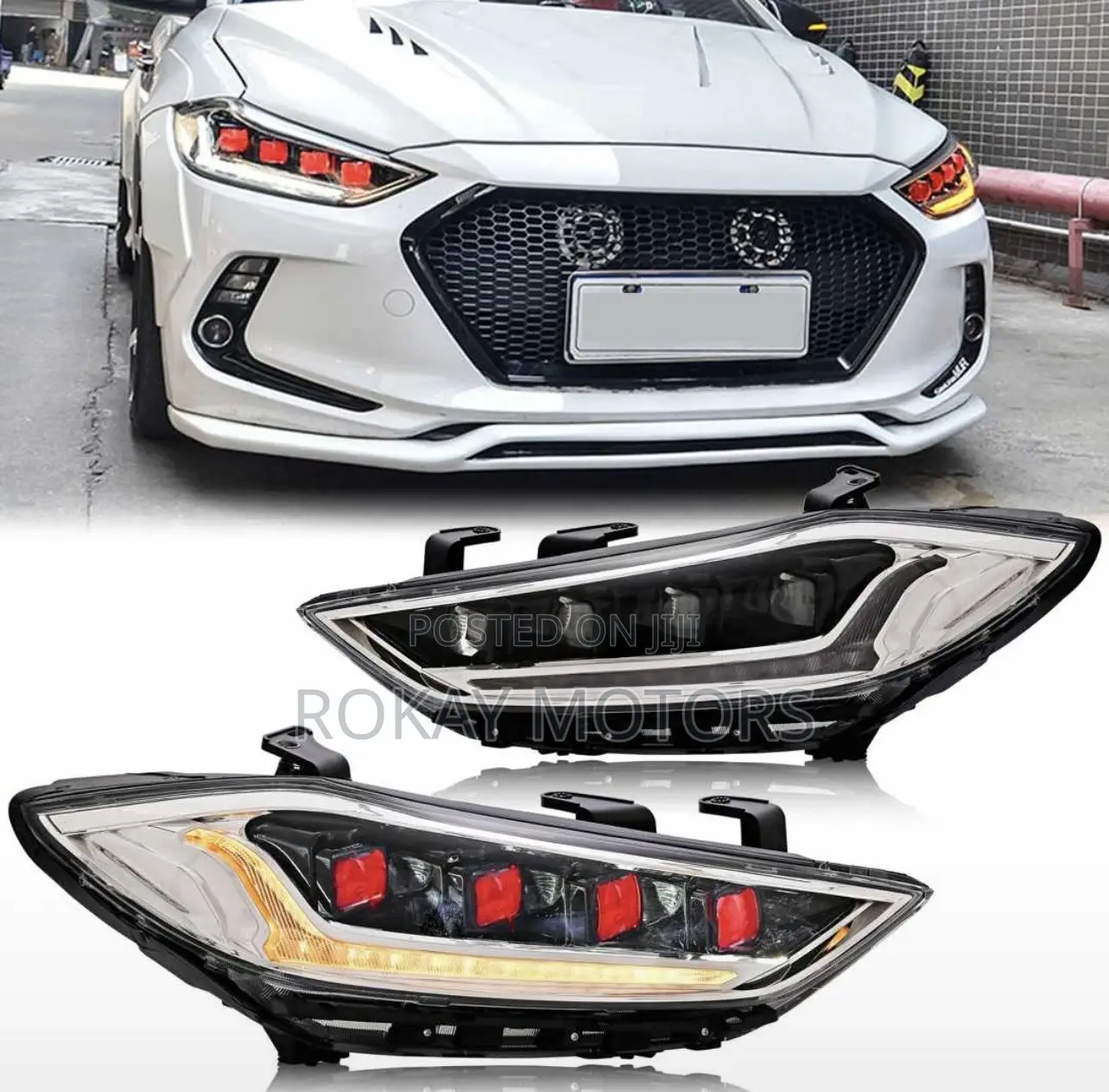 Elantra 2017,2018 Headlights Full Led Spec Pair