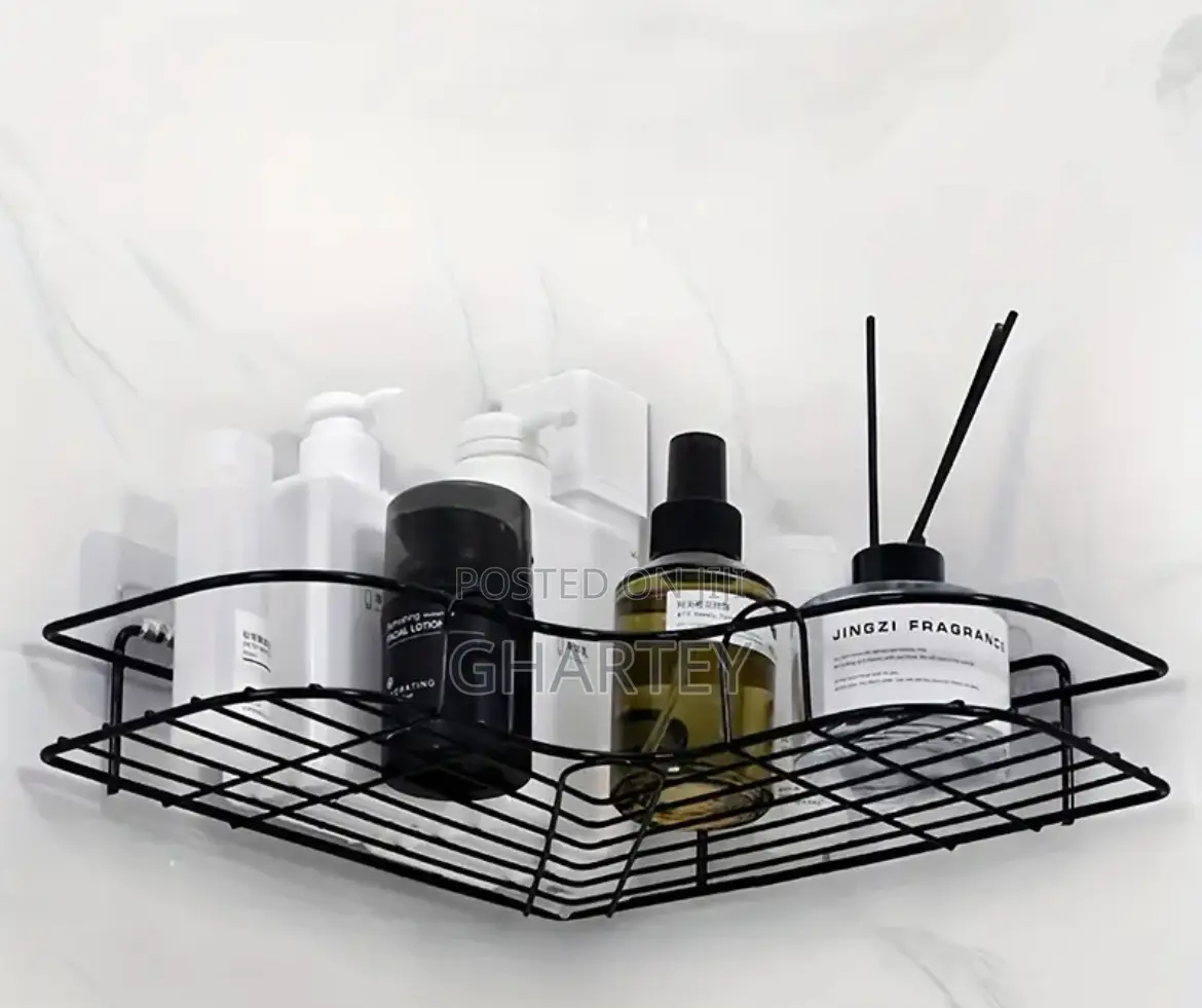 Durable Wall Mounted Bathroom Shelf Black