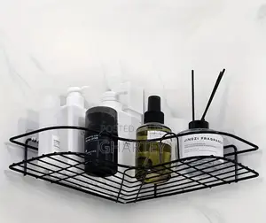 Durable Wall Mounted Bathroom Shelf Black