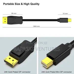 Mini DP Male (Thunderbolt) to DP Male Cable 1.8M