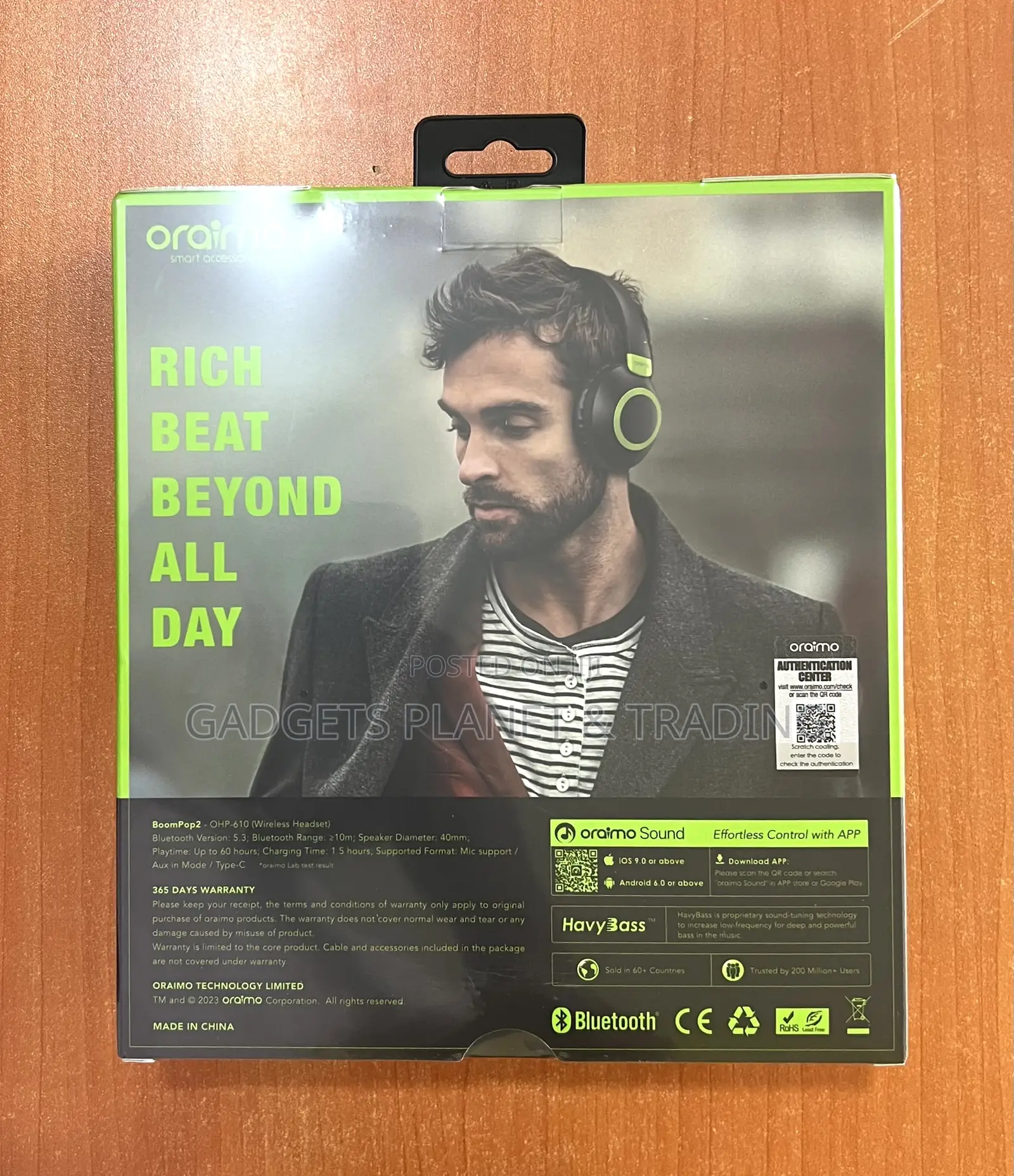 Oraimo Boompop 2 Enc Over-Ear Wireless Headphones || Ohp-610