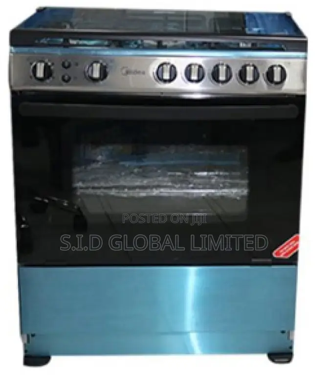 Newest MIDEA-5-BURNER-GAS-COOKER-WITH-OVEN-30AMG5G027-SILVER