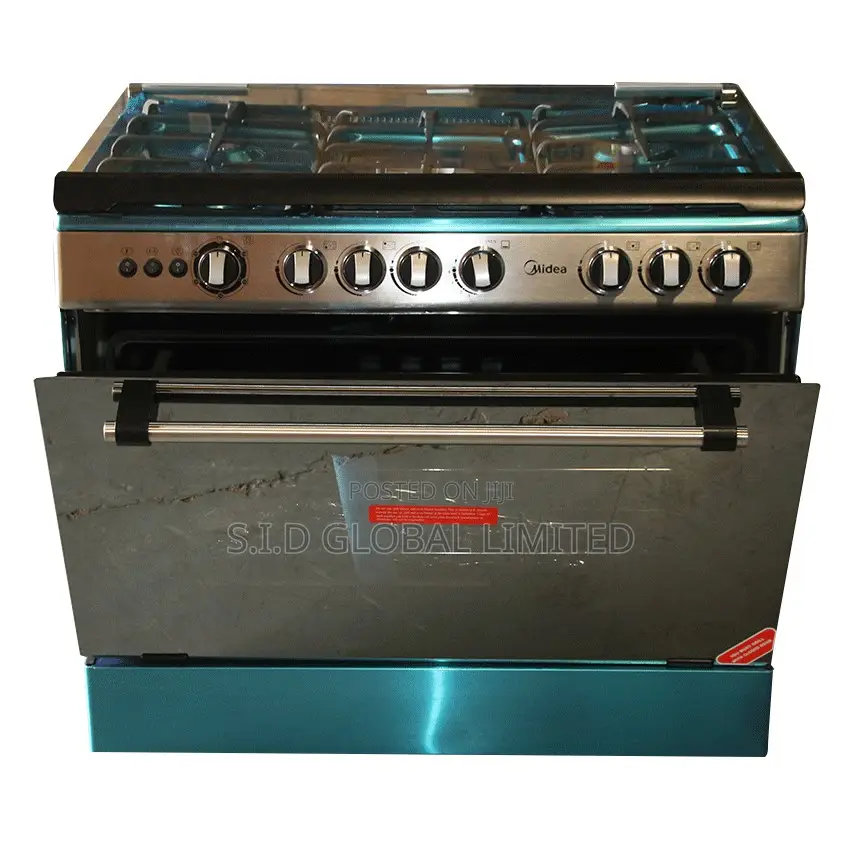 Original Midea 5 Burner Gas Cooker With Oven 36lmg5g027-Silv