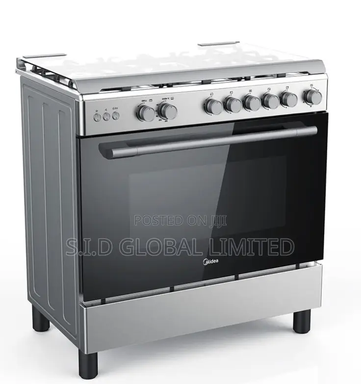 Glaring MIDEA-5-BURNER-GAS-COOKER-WITH-OVEN-AND-GRILL-LMG900