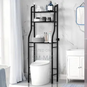 Black Foldable Toilet Rack