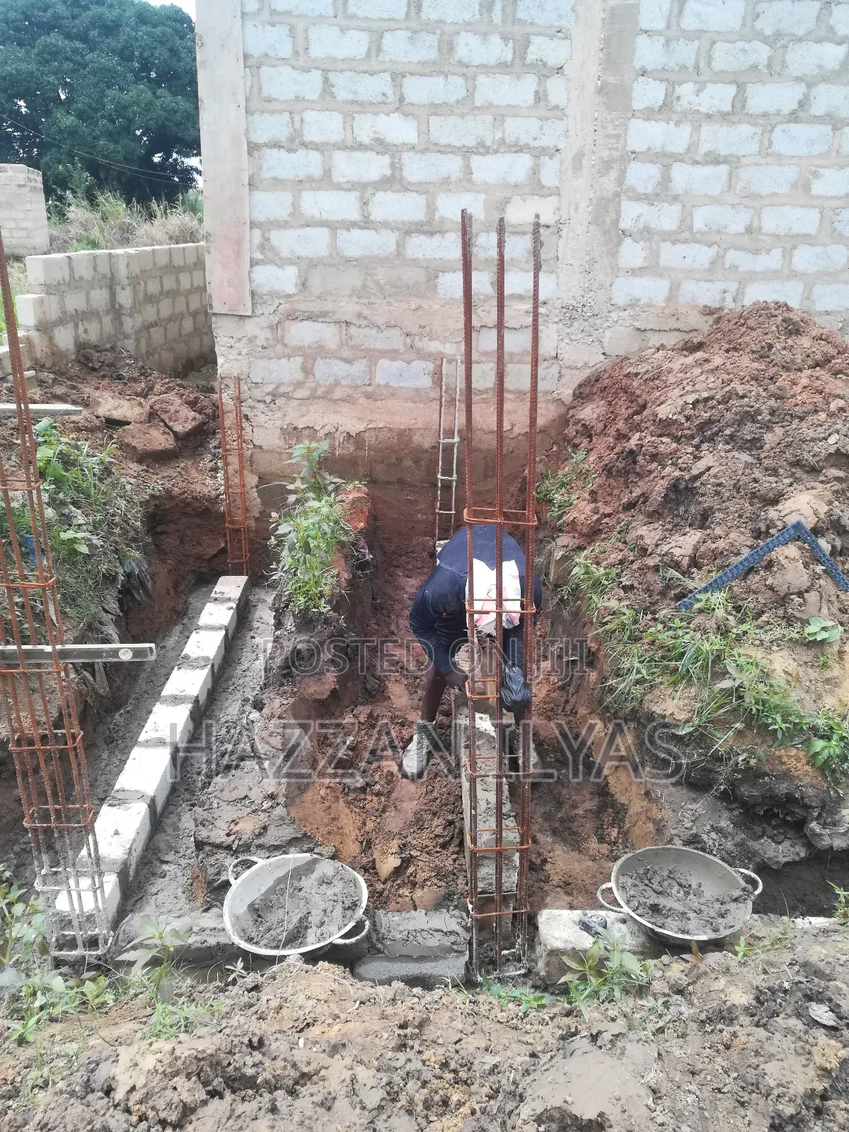 Story Building Foundation Block Laying and Many Mason Work