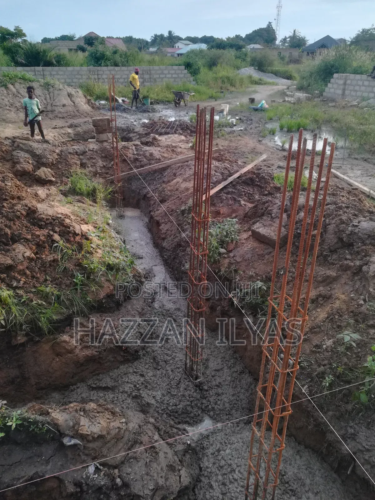 Story Building Foundation Block Laying and Many Mason Work