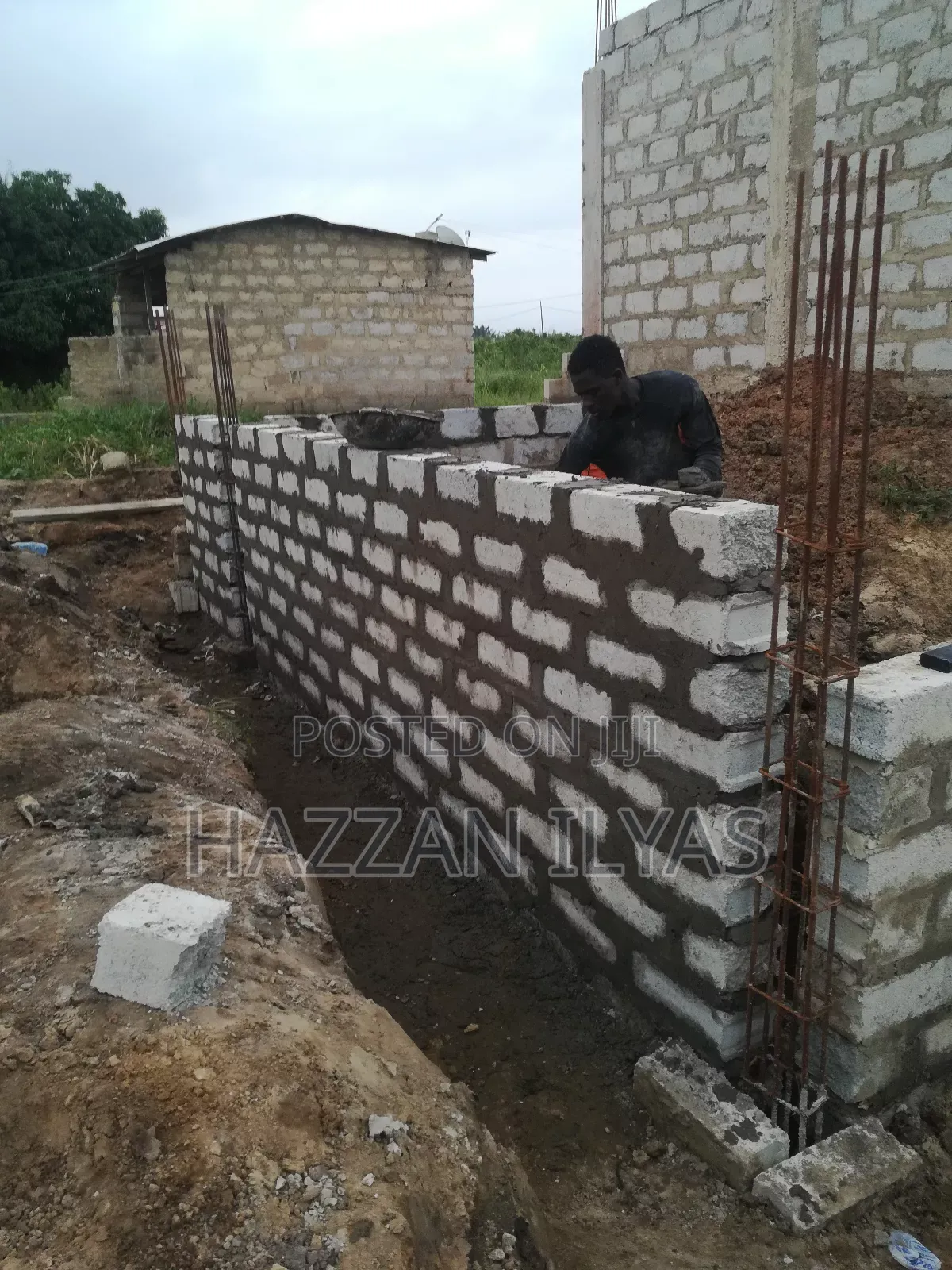 Story Building Foundation Block Laying and Many Mason Work