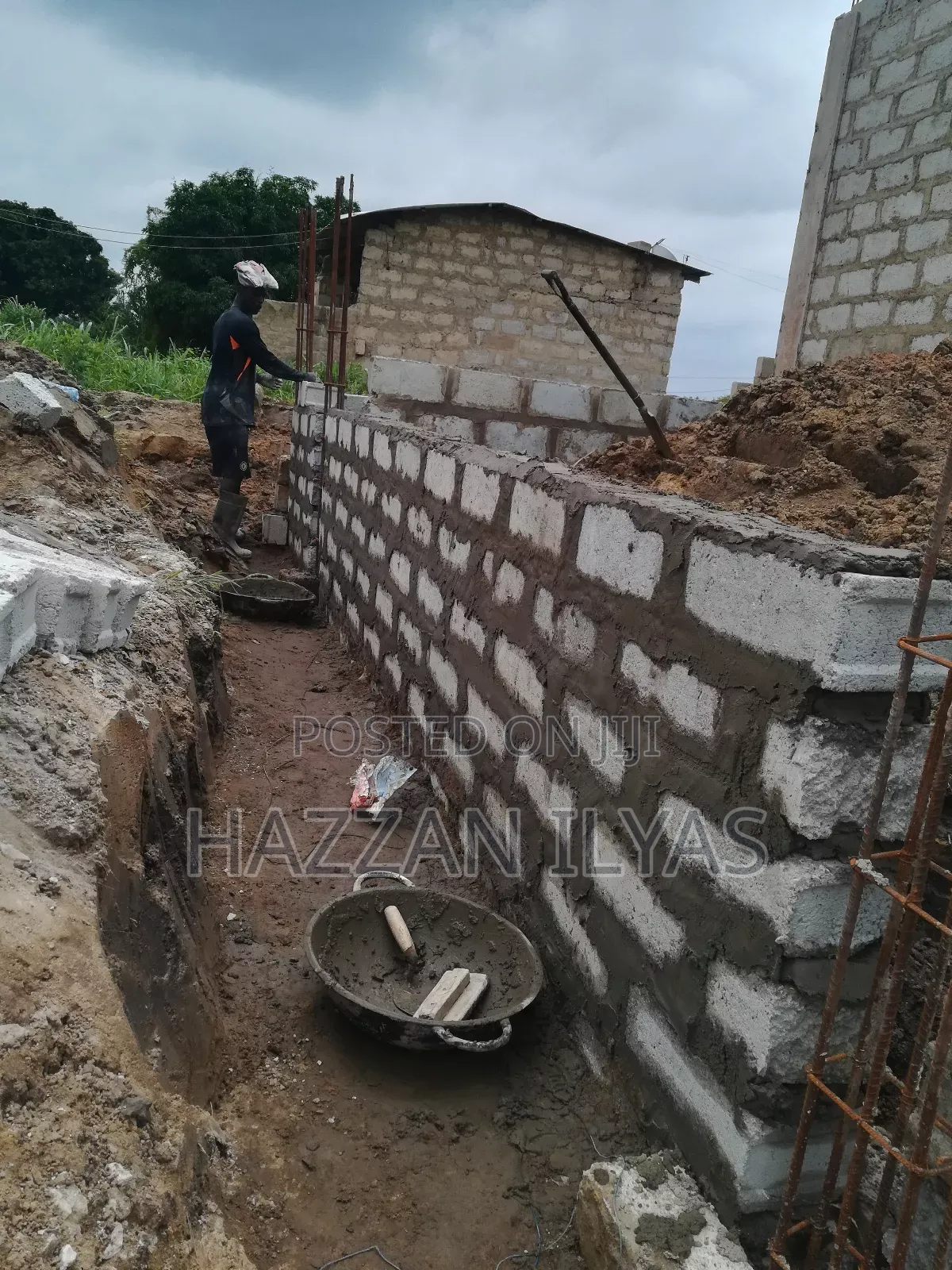 Story Building Foundation Block Laying and Many Mason Work