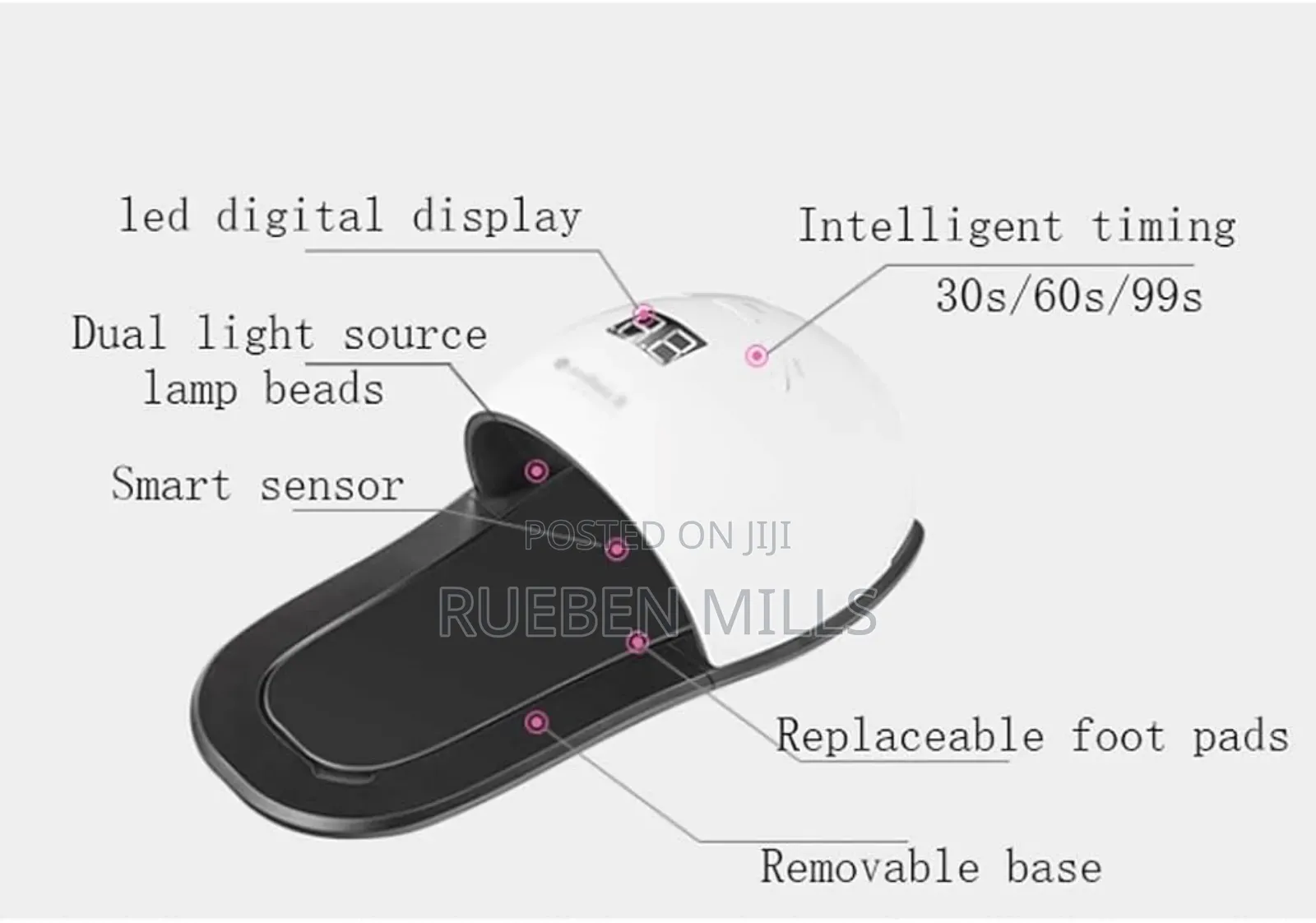 Double Use Detachable Foot and Hand Nail Dryer Lamp