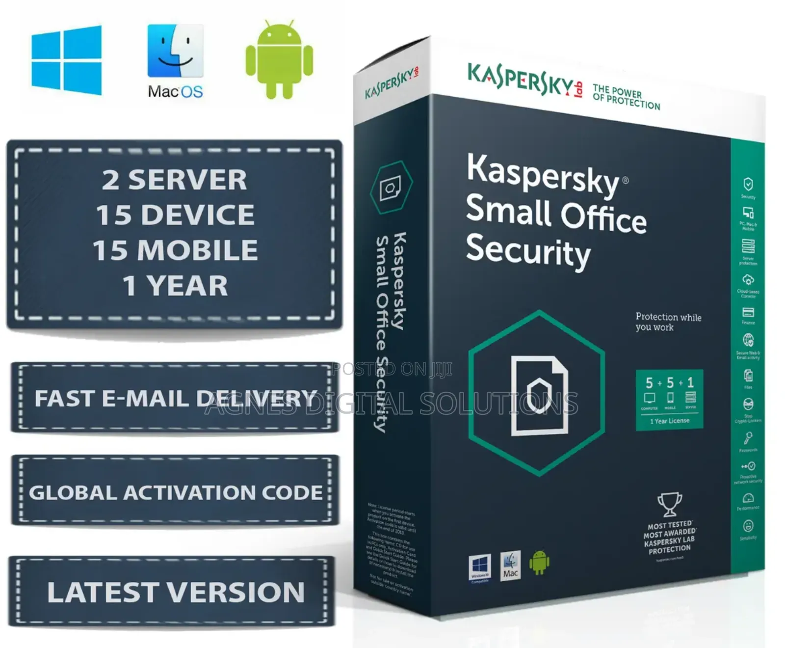 Kaspersky Small Office 2 Server 15 Device + 15 Mob + 1yr Key