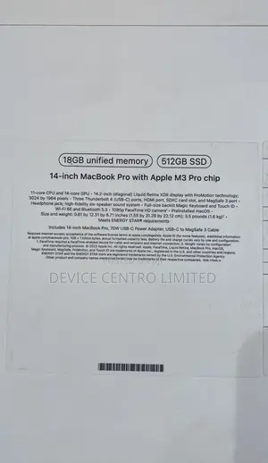 New Apple MacBook Pro 2023 M3 14-Inch 18GB Apple M3 Pro SSD 512GB