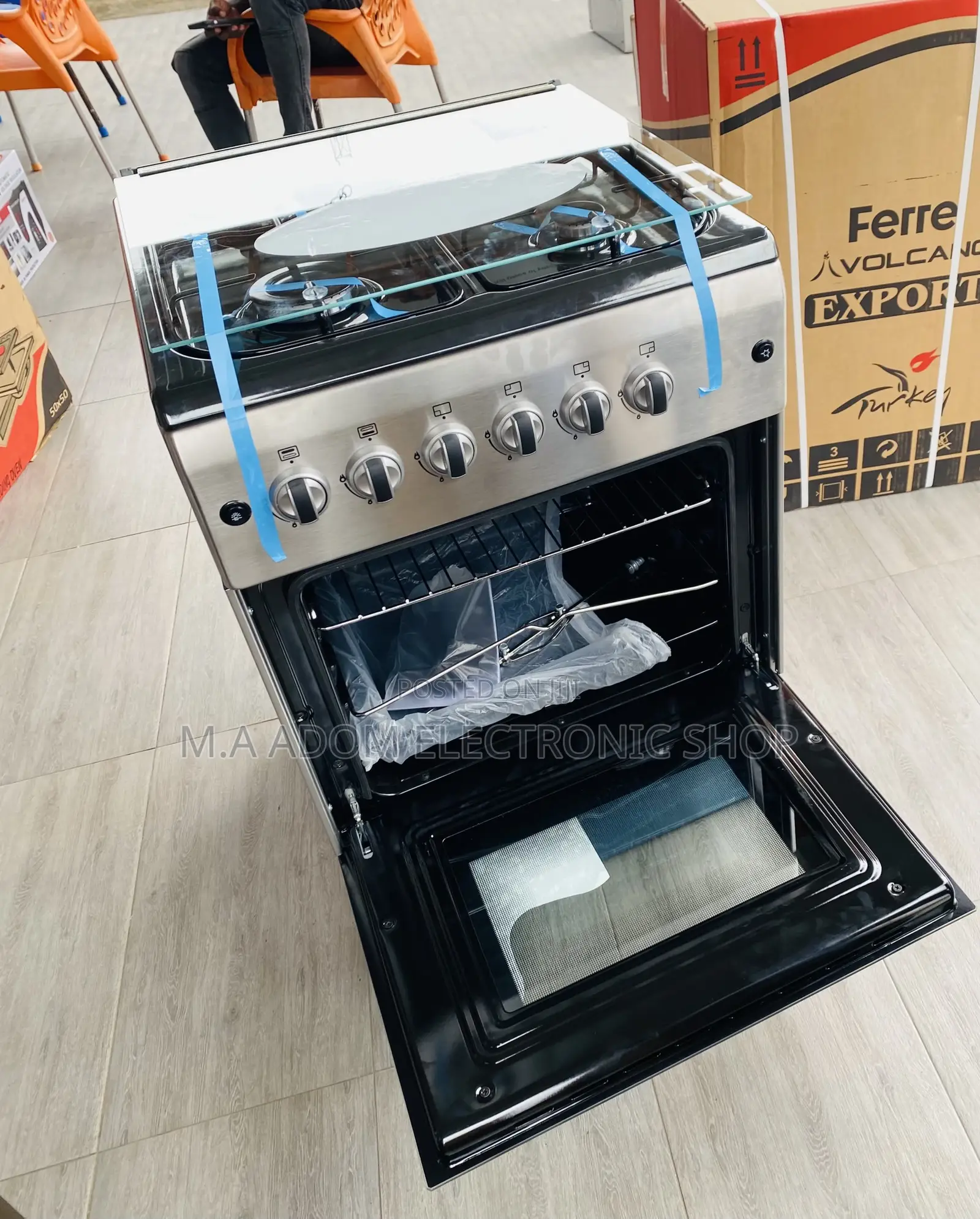 Quality Ferre 60x60 Oven and Grill 4 Gas Cooker(Gray) 