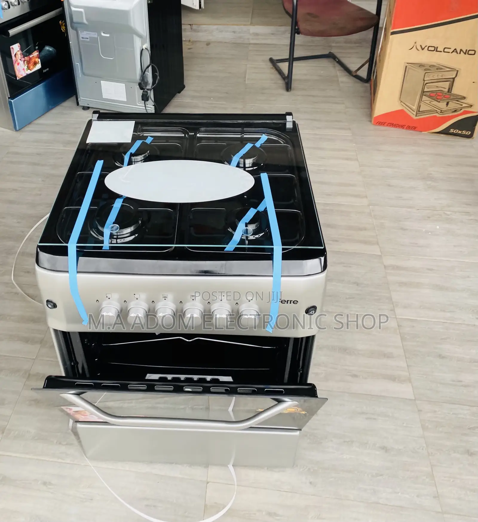 Well Design Ferre 60x60 4 Gas Burner With Oven(Smart)Gray.