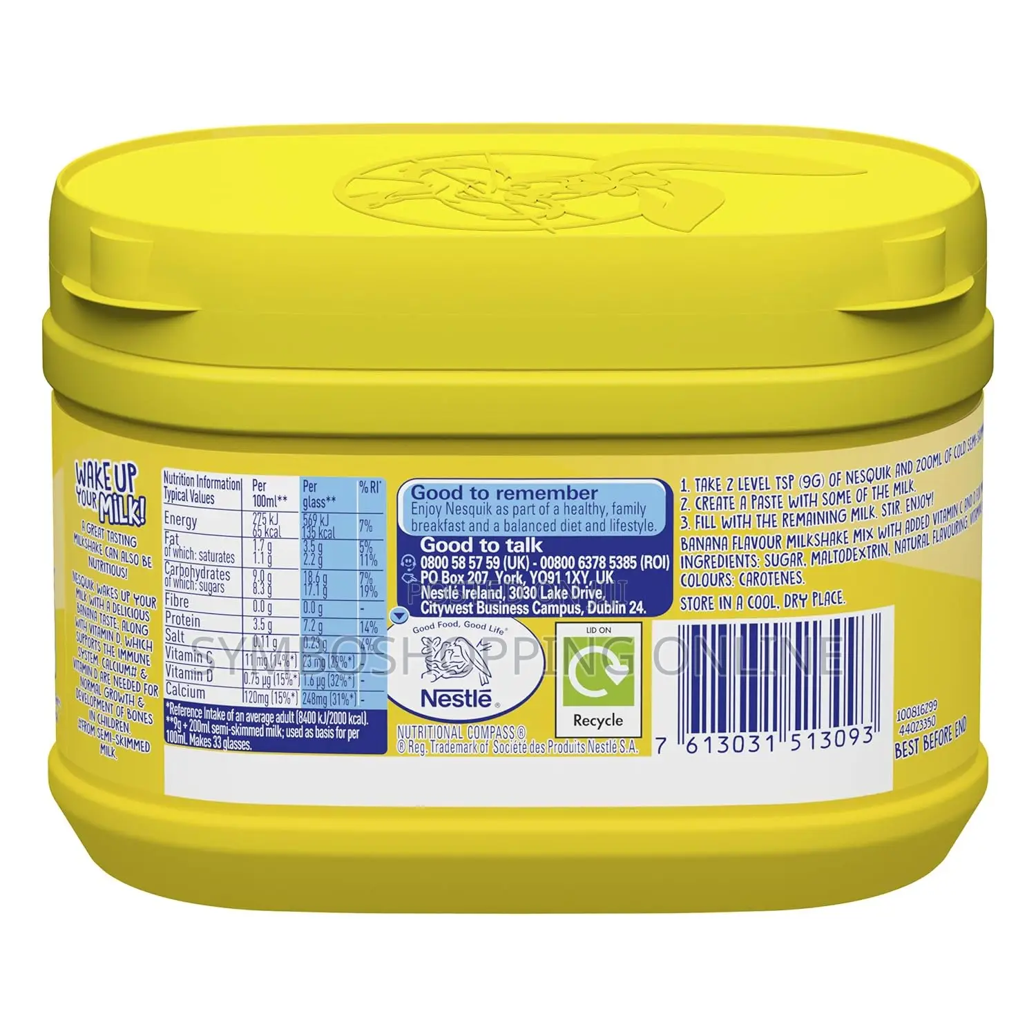 Nesquik Banana Flavour Milkshake Powder 300 G