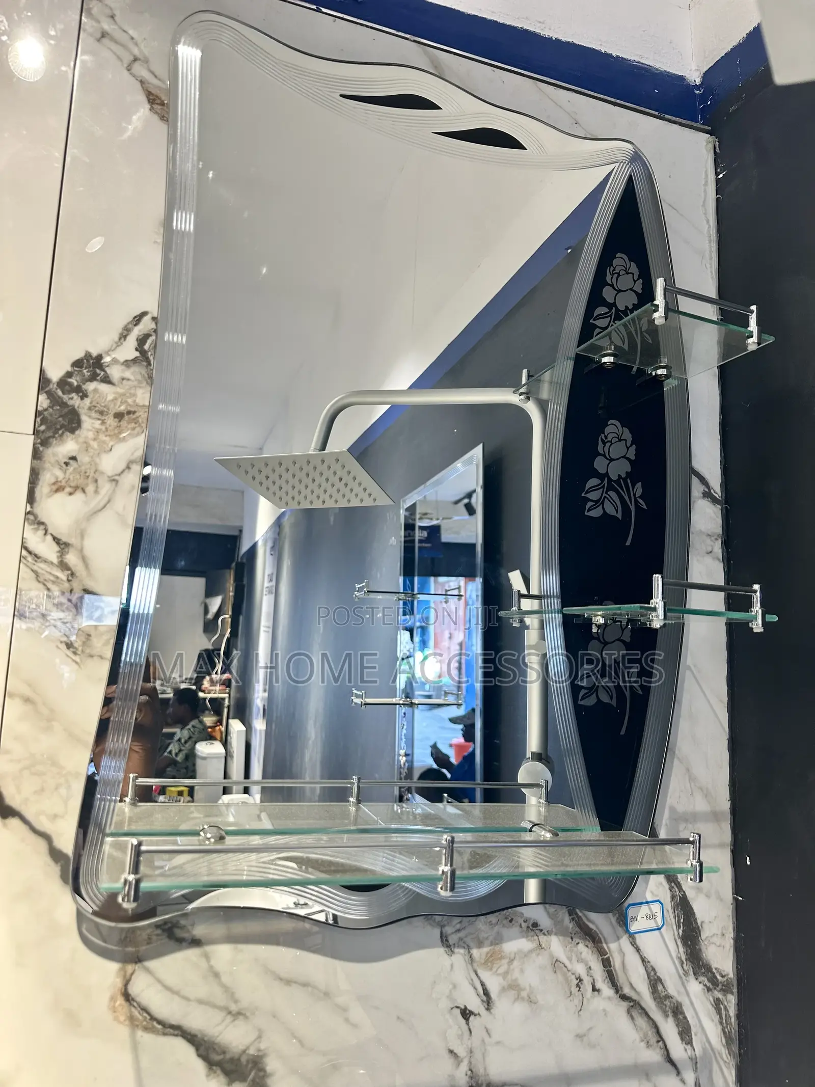 Black Shelf Mirror