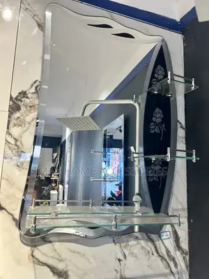 Black Shelf Mirror
