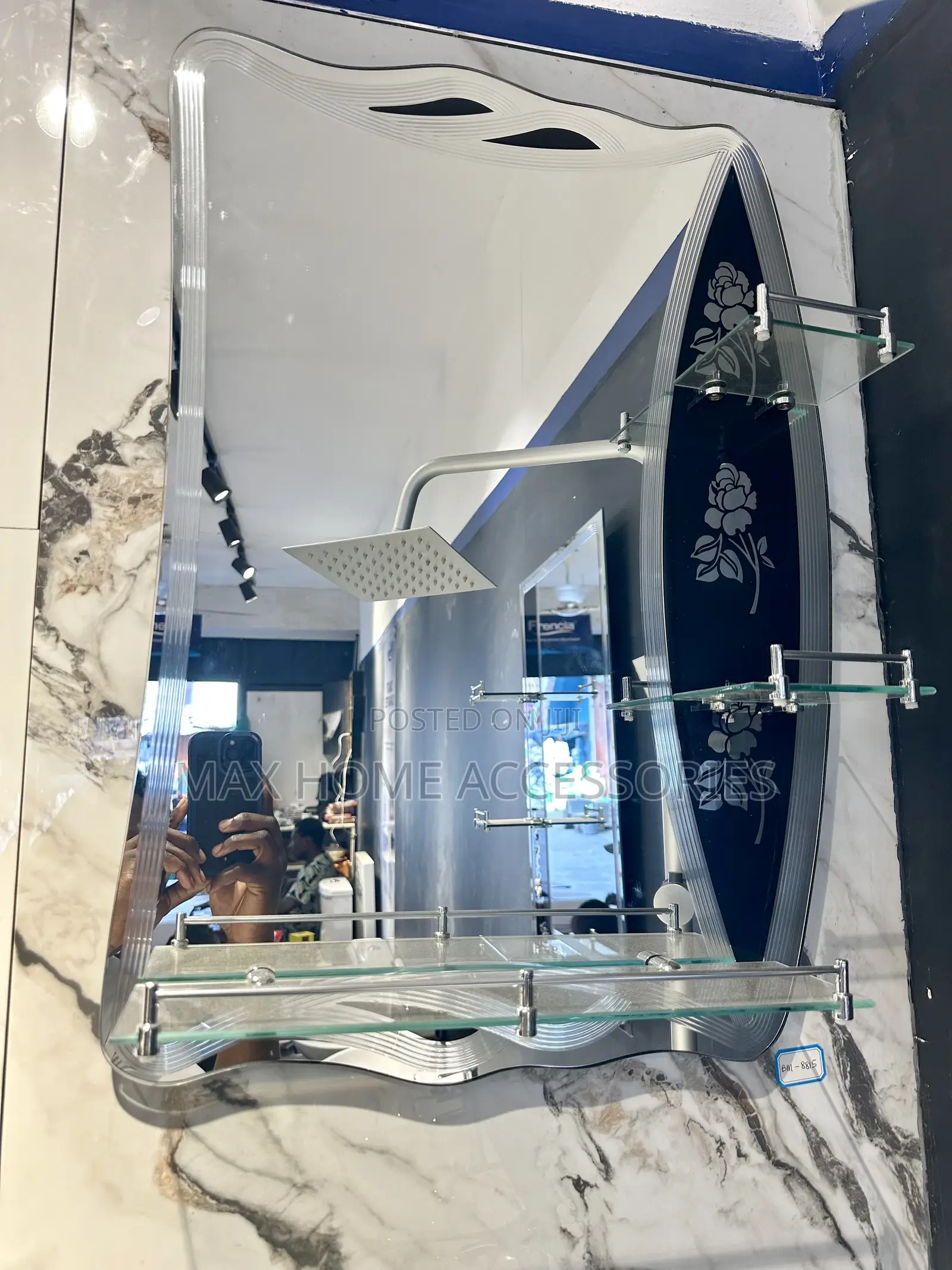 Black Shelf Mirror