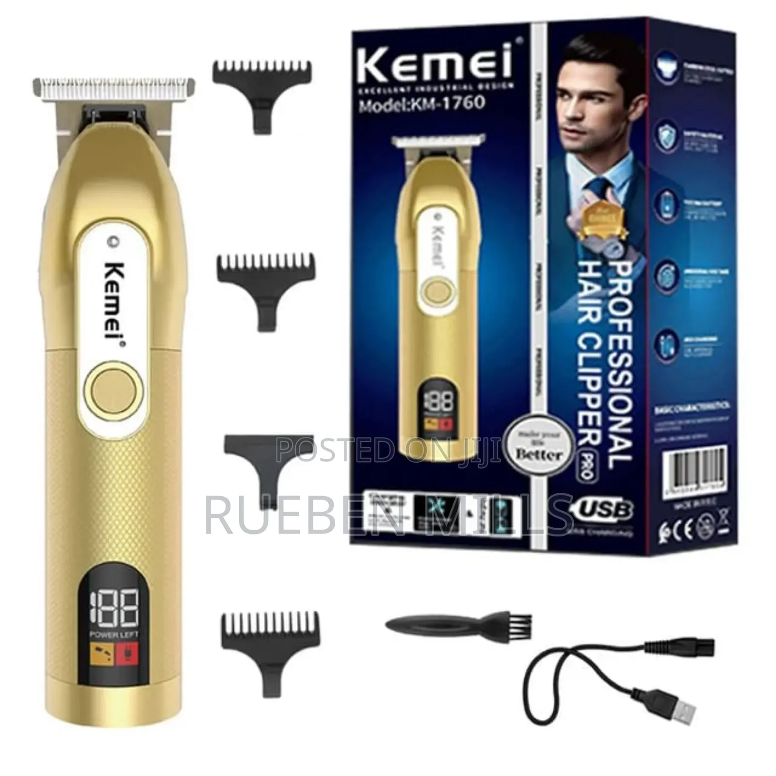 Rechargeable Kemei KM-1760 Salon Beard Trimmer Hair Clipper