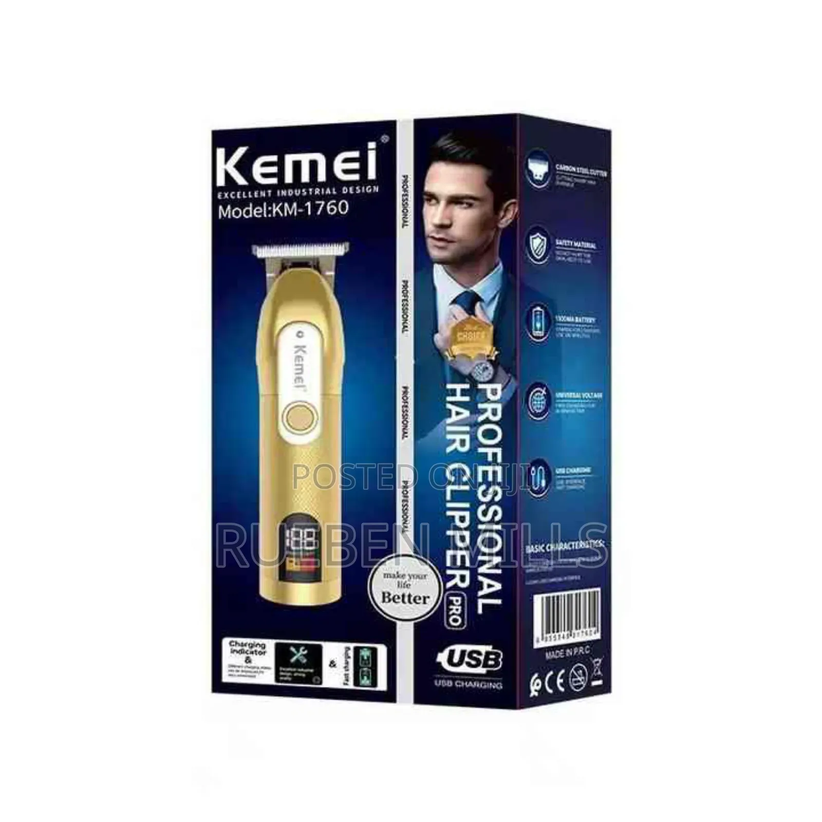 Stainless Steel Kemei Beard Trimmer Hair Clipper Machine