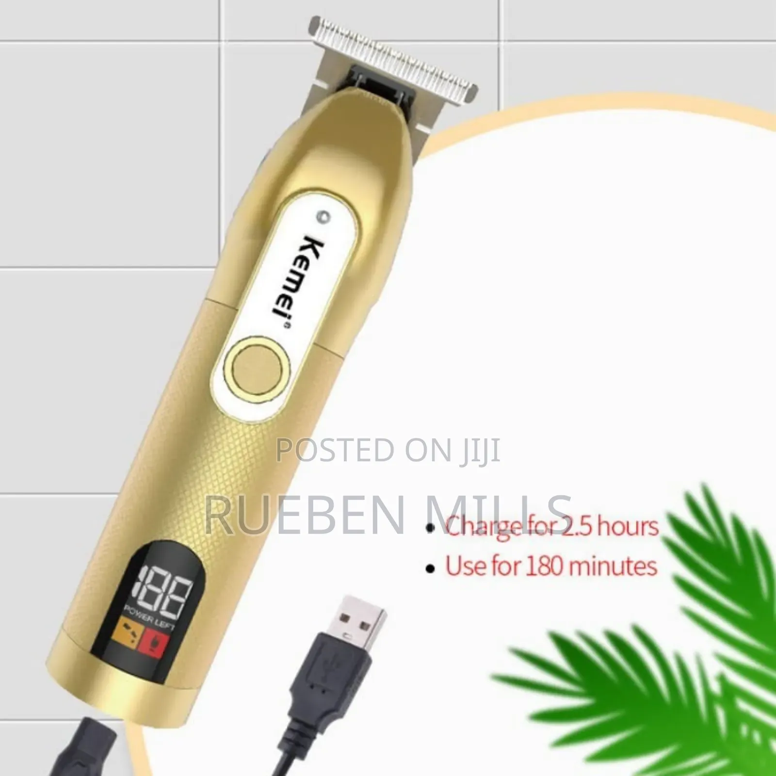 USB Rechargeable Kemei KM-1760 Sakora Machine Beard Trimmer