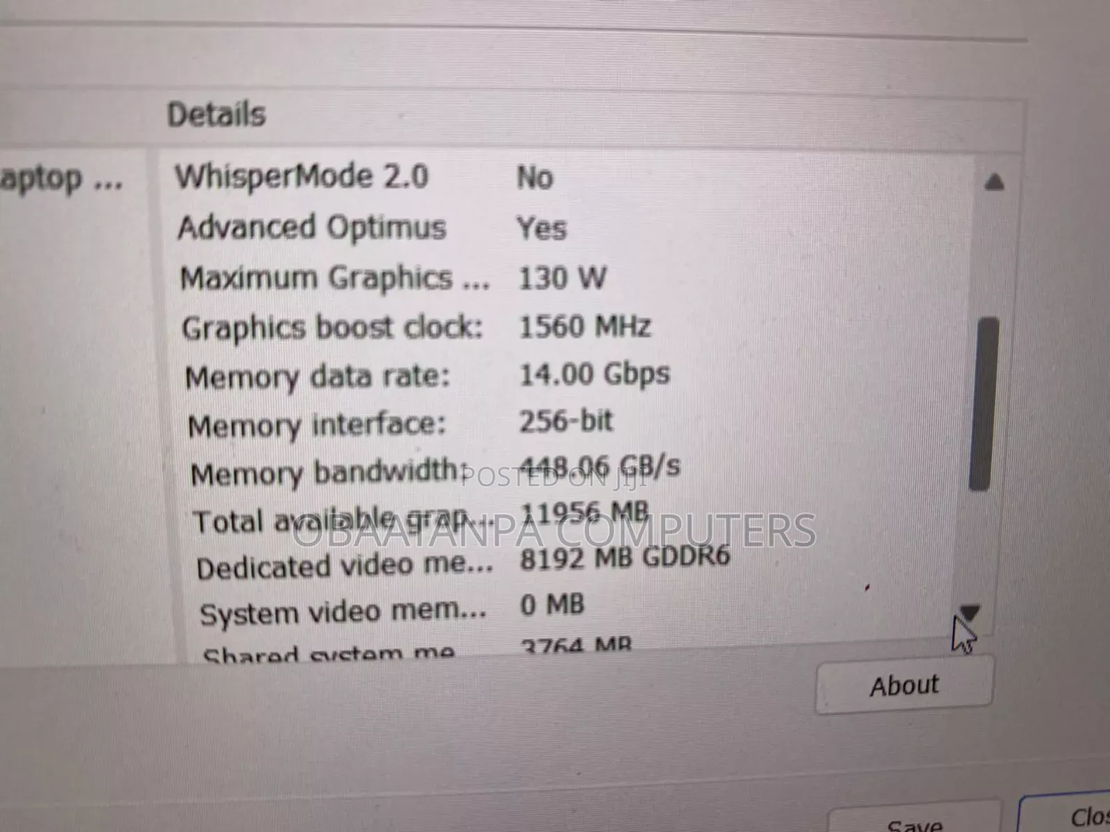 Laptop Dell Alienware M15 R6 16GB AMD Ryzen 9 SSD 512GB