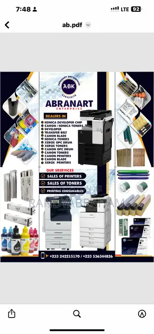 Canon, Xerox , Konica , Toners , Developers , Drum, Blade ,