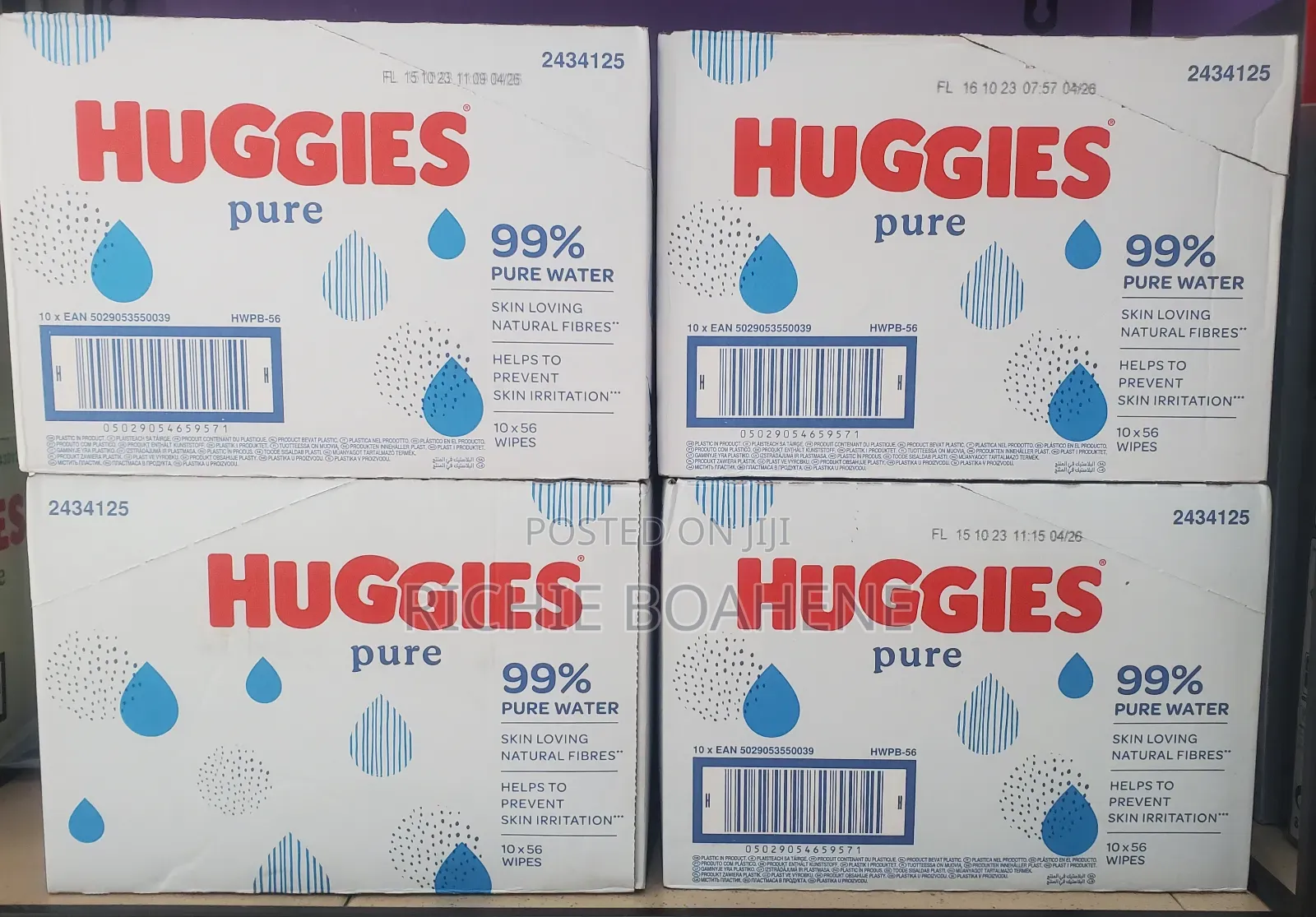 Huggies Pure Wipes. 560 Pieces