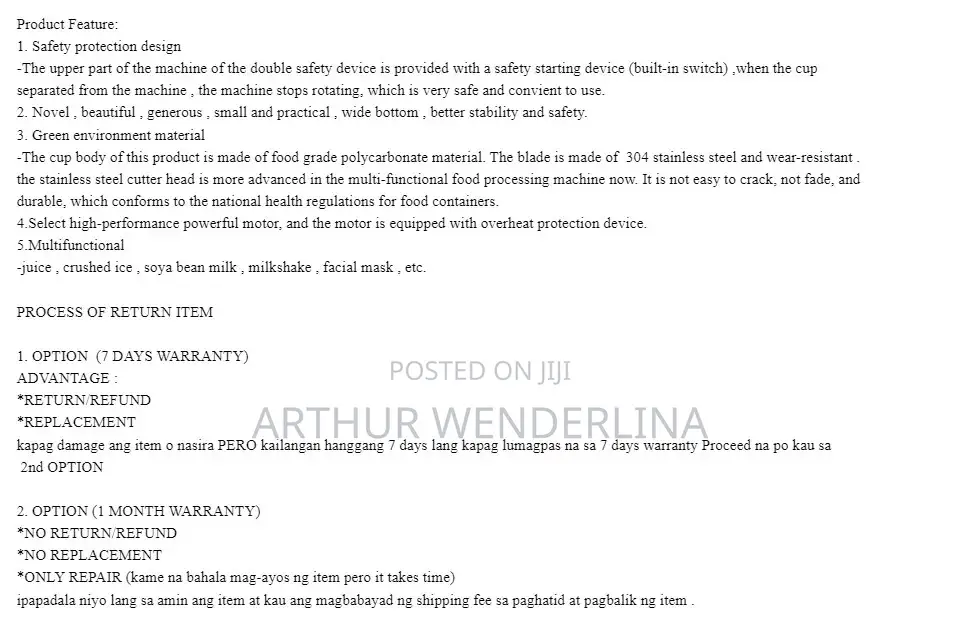 AVINAS 2 in 1 Multi-Function Electric Blender