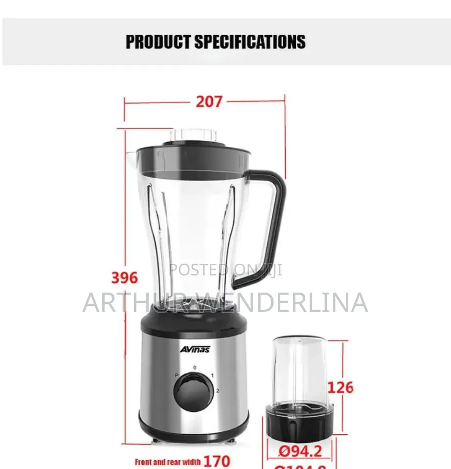 AVINAS 2 in 1 Multi-Function Electric Blender